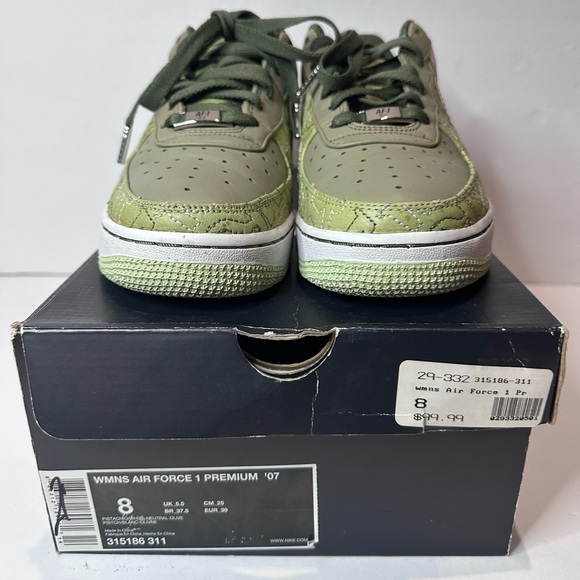 Women’s Nike Olive Green Air Force 1 Sneakers - Picture 2 of 6